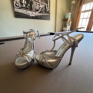 My delicious shoes silver rhinestone stilettos